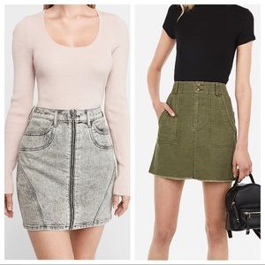 Two size 4, brand new Express skirts